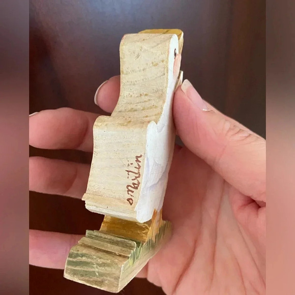 Lot of 4 Folk Art Hand Painted Bear & Duck Wood Decor Artist Signed D. Martin - Picture 8 of 12